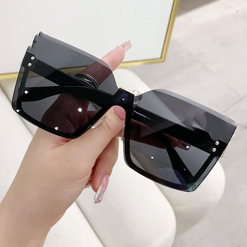 Unisex Square Rimless Oversized Sunglasses