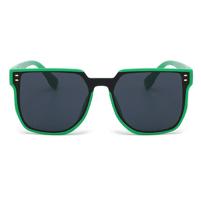 Mirror Lens Square Frame Driving Sunglasses