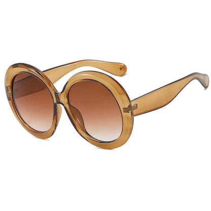 Round Frame Hipster Oversized Sunglasses