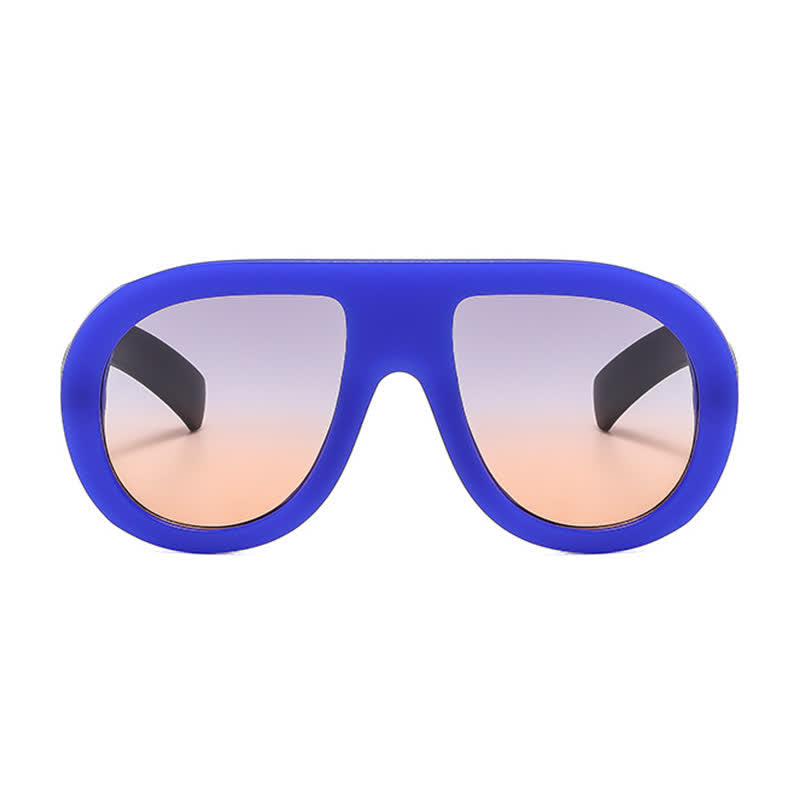Oversized Frame Hipster Aviator Sunglasses