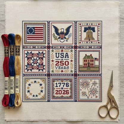 🔥Last Day 49% OFF -  US America 250 Years Independence Day Cross Stitch Diy Kit🧵