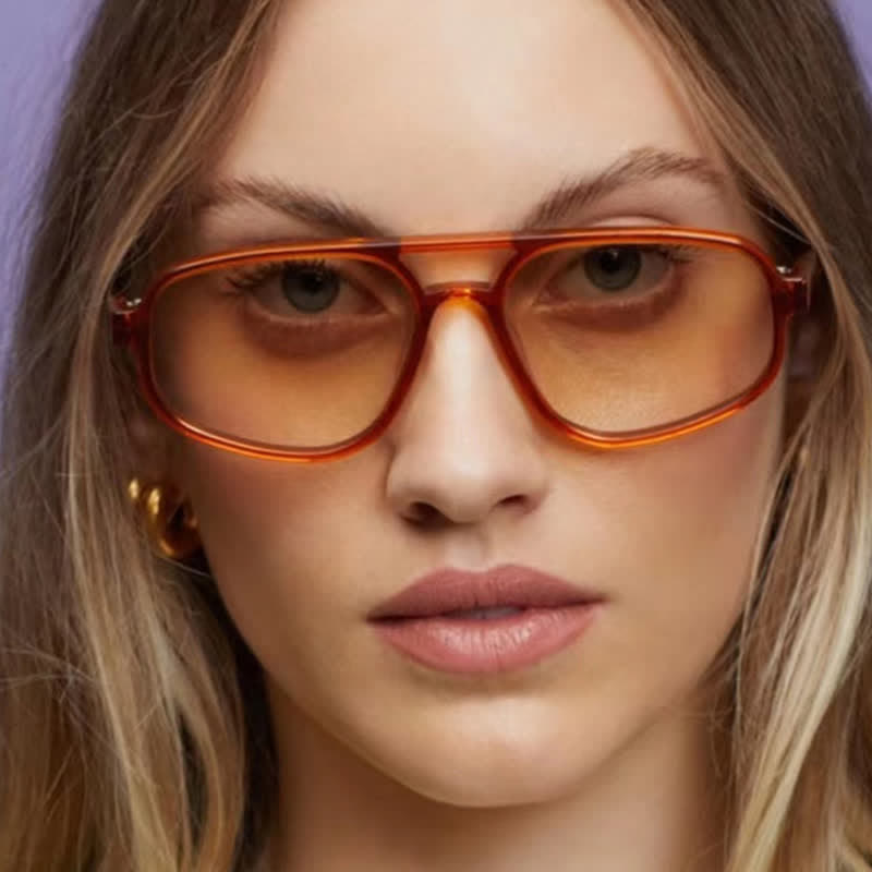 Double Bridges Vintage Aviator Sunglasses