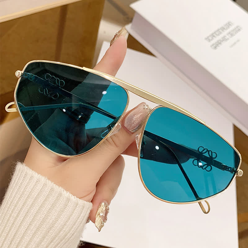 Hollow-out Irregular Aviator Sunglasses