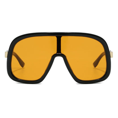 Flat Top Double Bridges Oversized Trendy Aviator Sunglasses