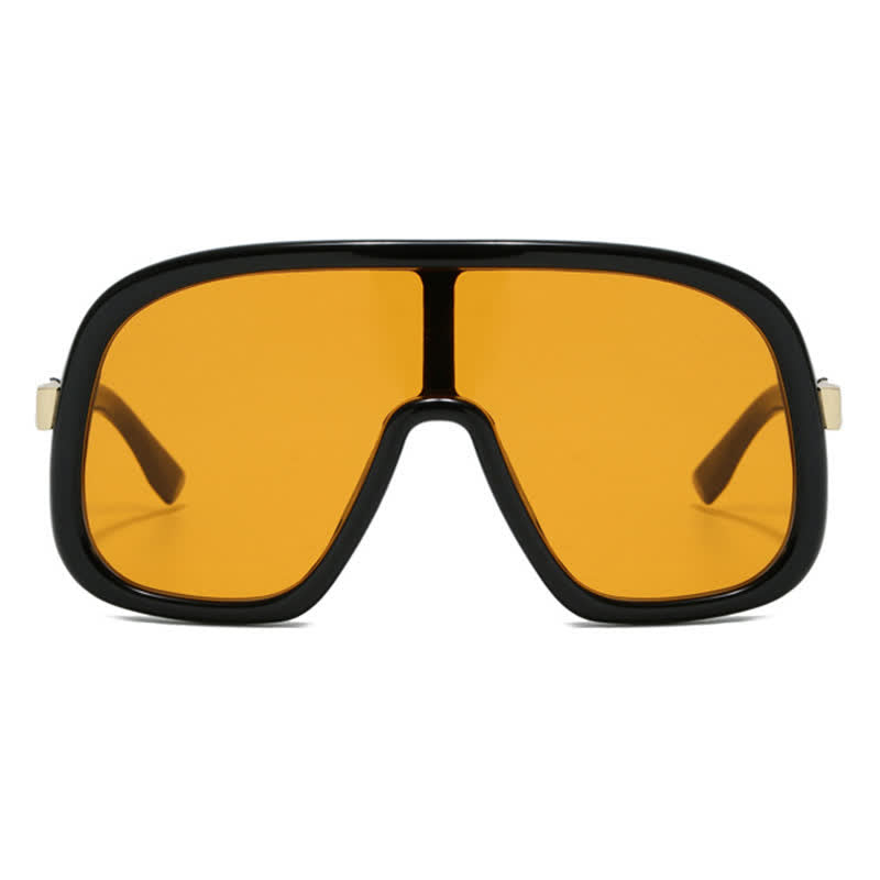Flat Top Double Bridges Oversized Trendy Aviator Sunglasses