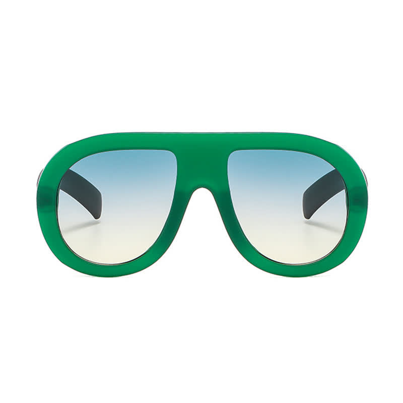 Oversized Frame Hipster Aviator Sunglasses