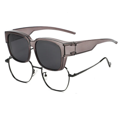 Fit Over Glasses Square Frame Polarized Sunglasses for Women Men