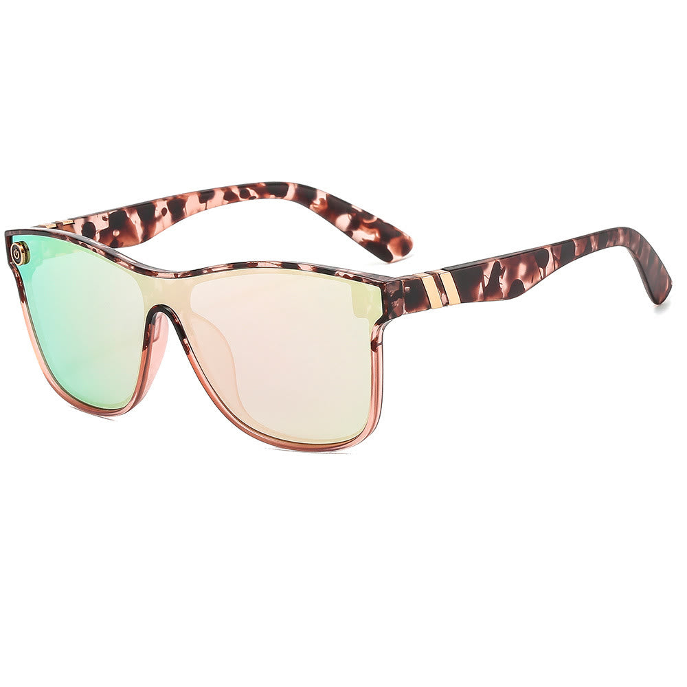 Women's Streamlined Sunglasses, Summer Personality Coating Gradient Reflective Oversized Sunglasses