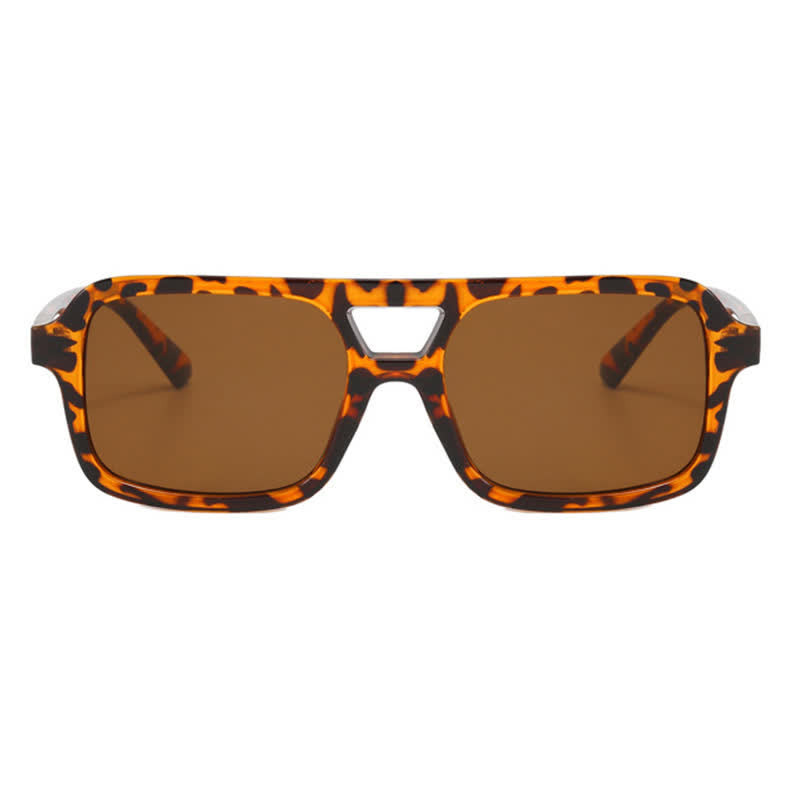 Double Bridges Square Frame Retro Sunglasses