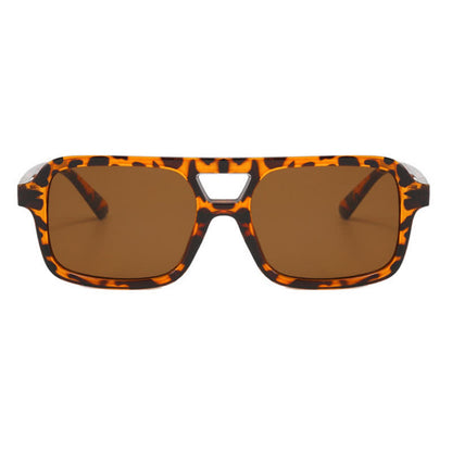 Double Bridges Square Frame Retro Sunglasses