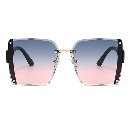 Square Frame Oversized Rimless Sunglasses