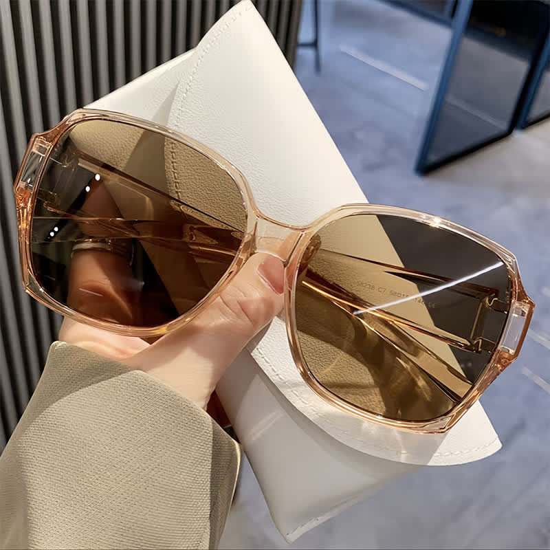 Square Frame Polarized Driving Sunglasses Fit Over Glasses for Nearsighted People