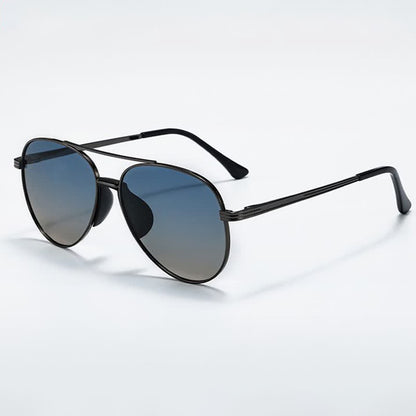 Double Bridges Hipster Polarized Photochromic Aviator Sunglasses