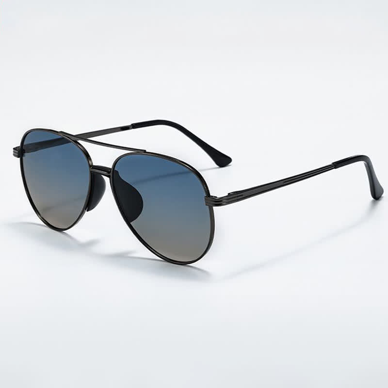 Double Bridges Hipster Polarized Photochromic Aviator Sunglasses