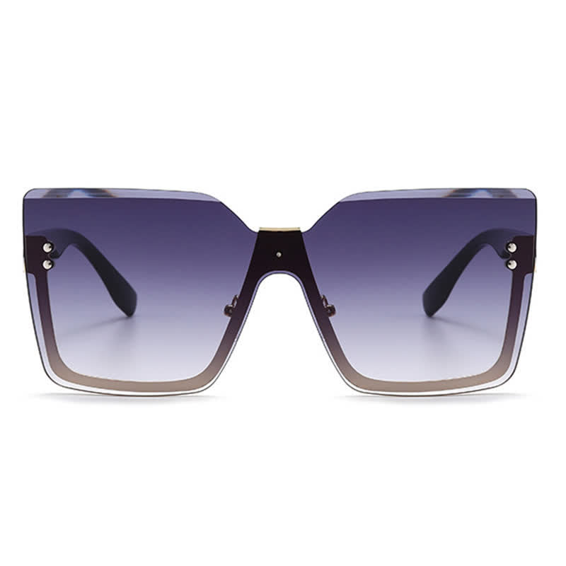 Unisex Square Rimless Oversized Sunglasses