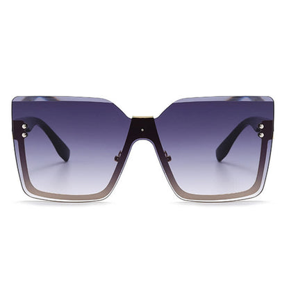 Unisex Square Rimless Oversized Sunglasses