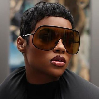 Unisex Hipster One-piece Polarized Aviator Sunglasses