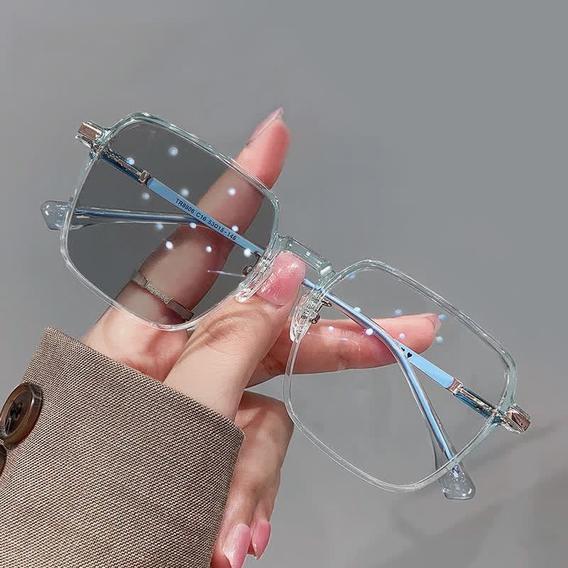 Square Oversized Frame Hipster Photochromic Sunglasses