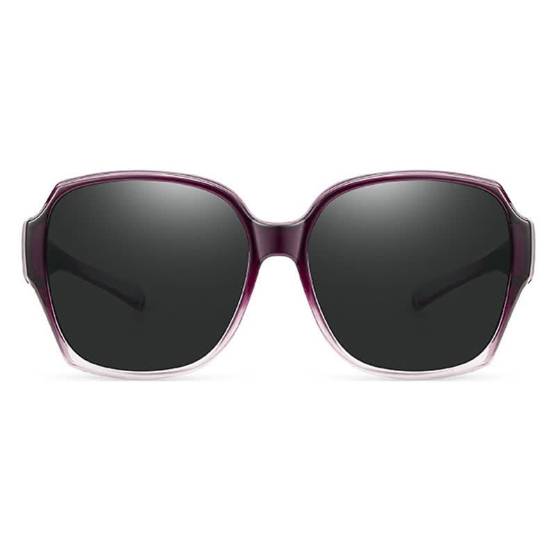 Square Frame Polarized Driving Sunglasses Fit Over Glasses for Nearsighted People