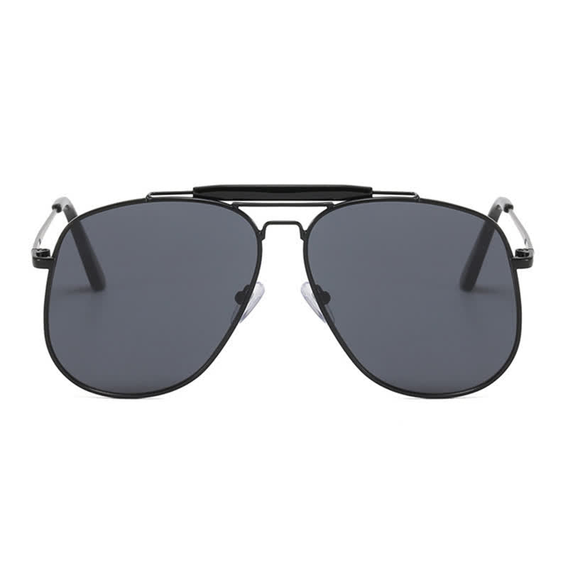 Double Bridges Oversized Frame Hipster Aviator Sunglasses