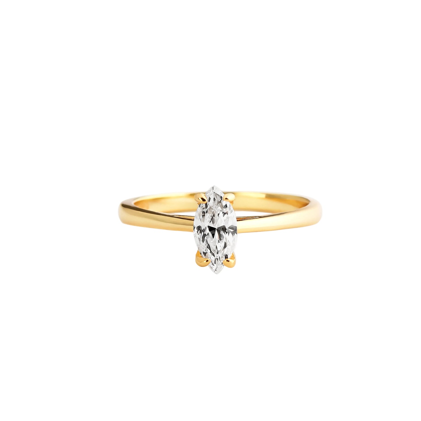Four-Prong Marquise Cut Ring – Classic Brilliance in a Sleek Silhouette
