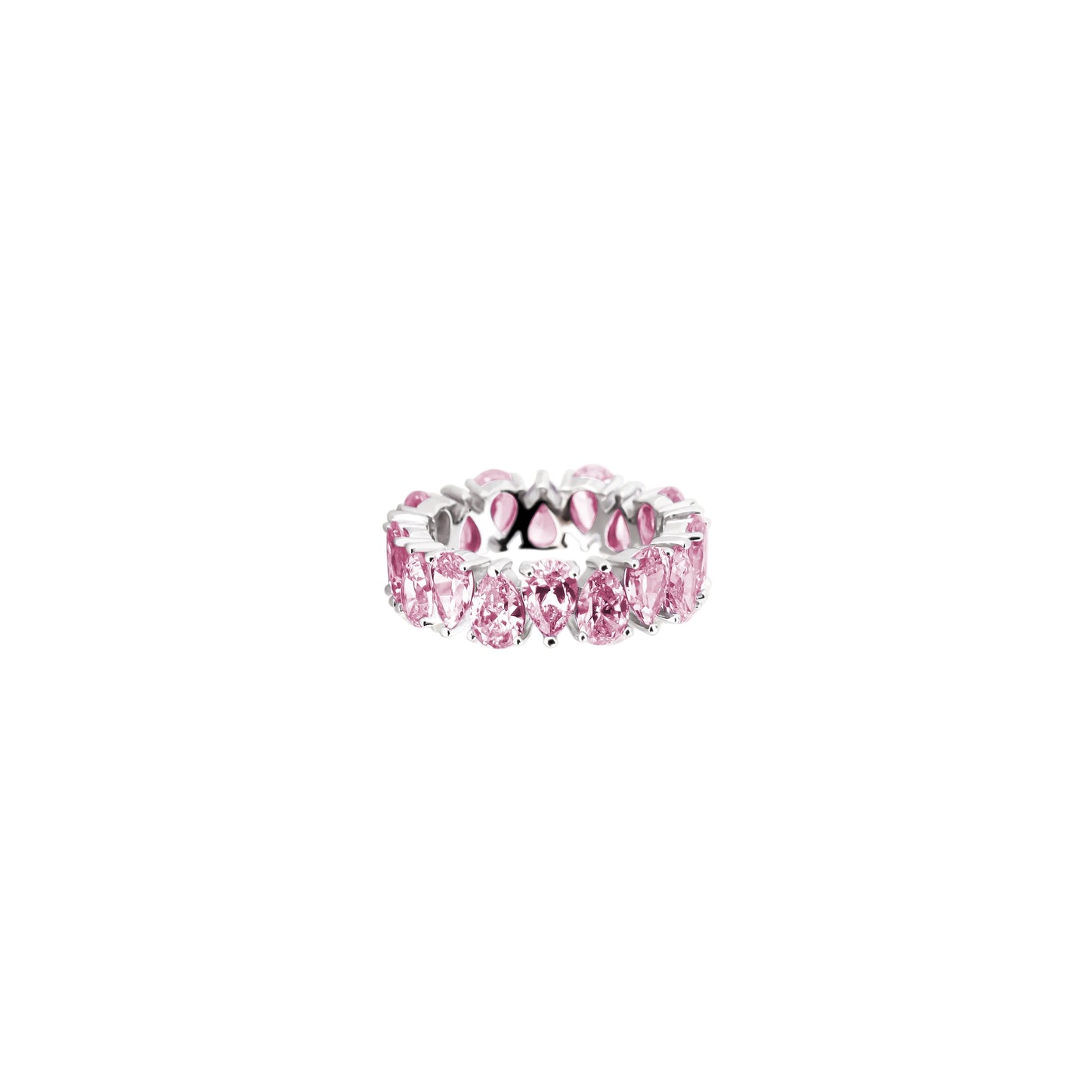Pink Pear Gem Eternity Ring – A Full Circle of Blush Sparkle