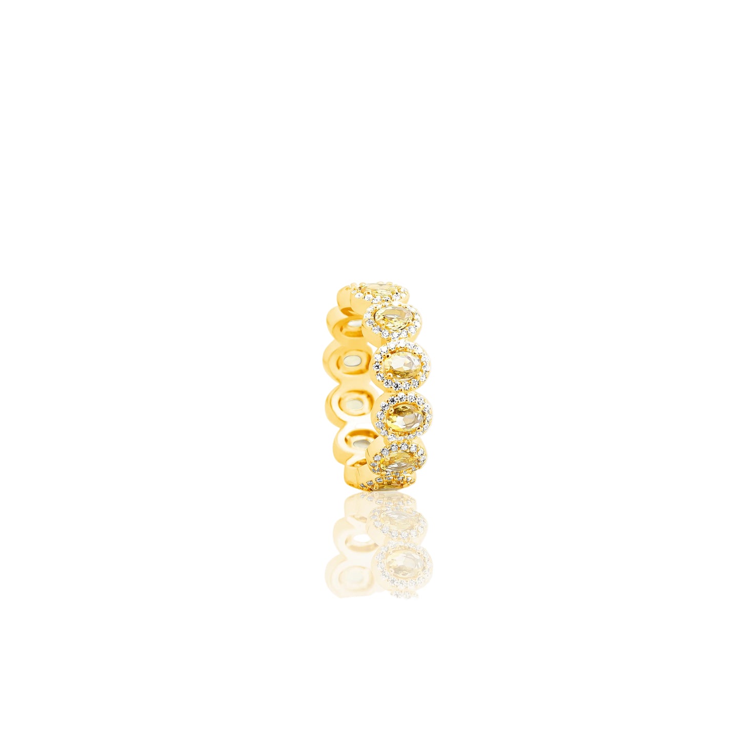 Oval Yellow Diamond Eternity Ring – A Full Circle of Honeyed Sparkle