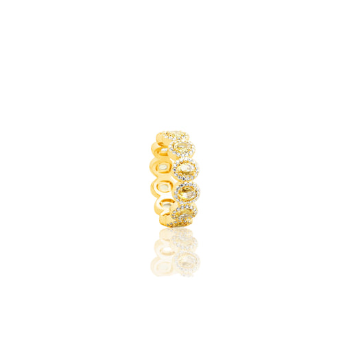 Oval Yellow Diamond Eternity Ring – A Full Circle of Honeyed Sparkle
