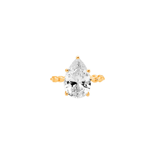 Pear Cut Diamond Twisted Band Ring – Timeless Romance in Every Braid