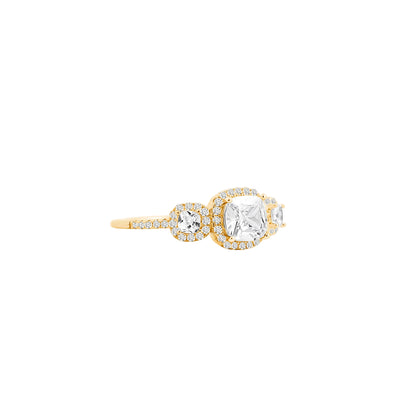 Vintage Cushion Diamond Ring with Side Stones – Old-World Royalty on Your Finger