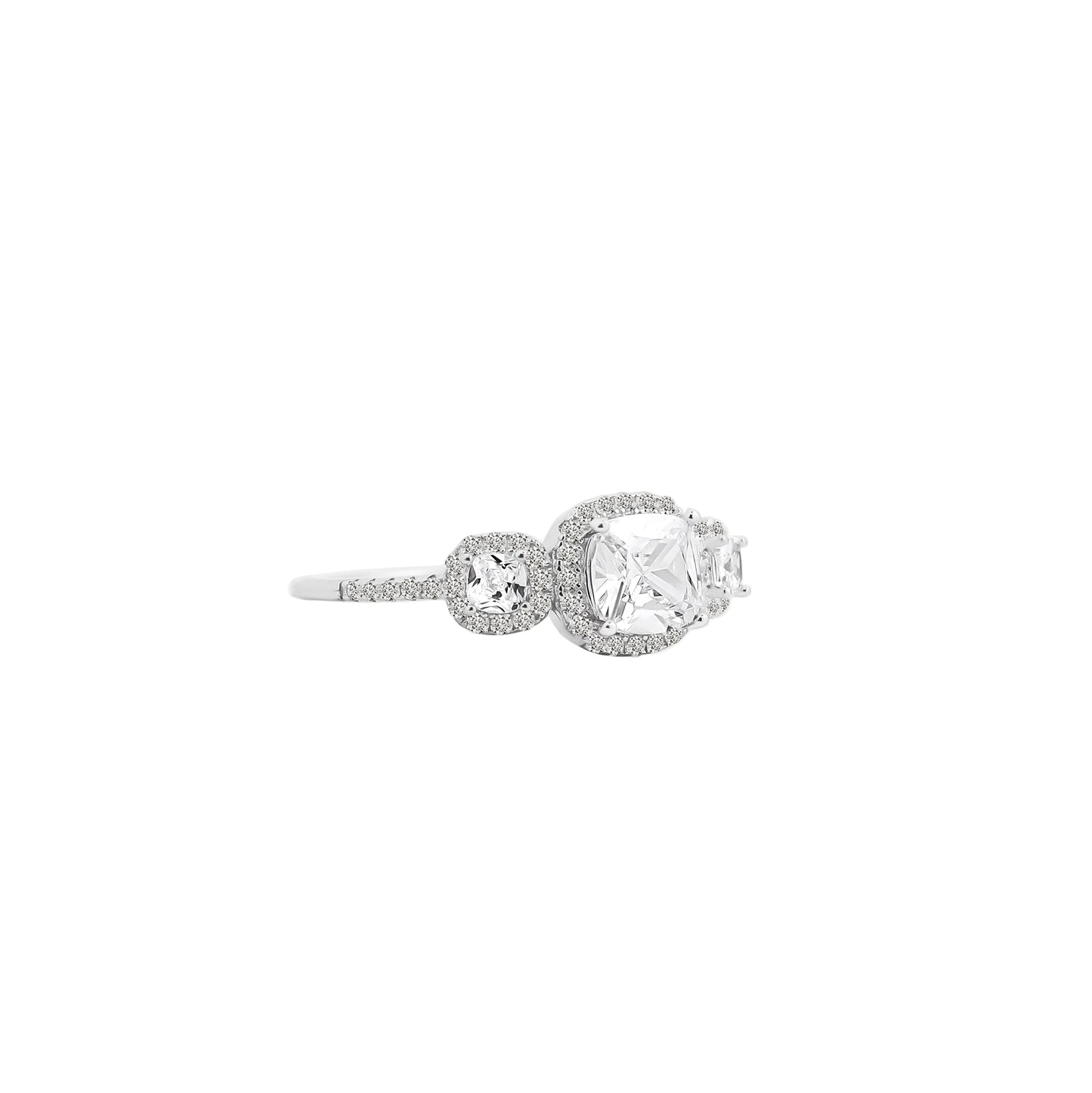 Vintage Cushion Diamond Ring with Side Stones – Old-World Royalty on Your Finger
