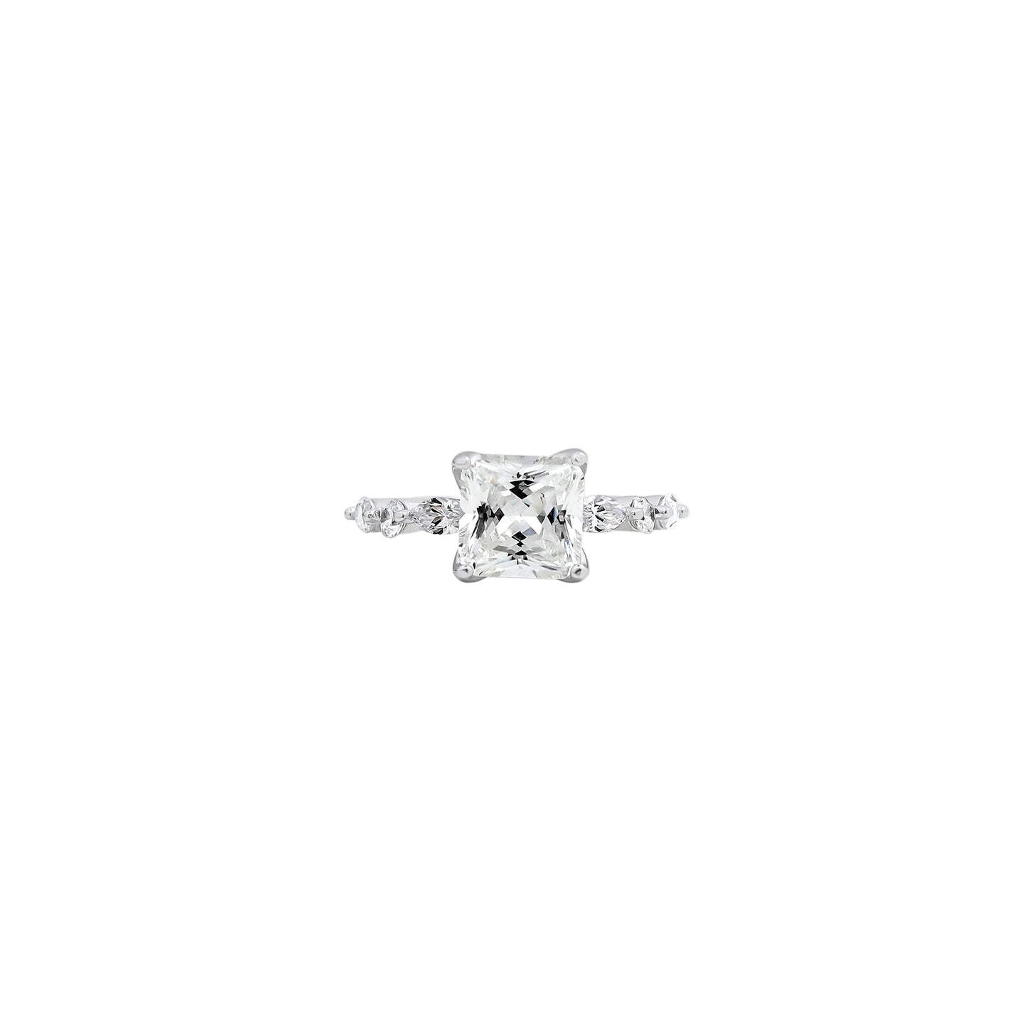 Princess Cut Diamond Ring with Diamond Accents – Golden Sparkle That Tells Your Story