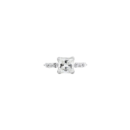 Princess Cut Diamond Ring with Diamond Accents – Golden Sparkle That Tells Your Story