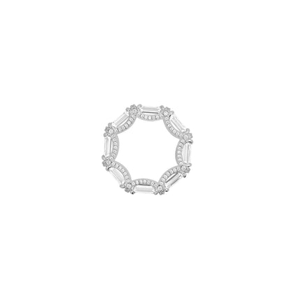 Vintage Baguette Diamond Eternity Ring – Golden Filigree of Timeless Royalty