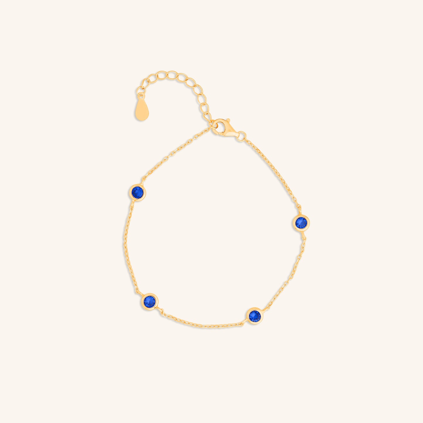 Blue Sapphire  Bezel Bracelet