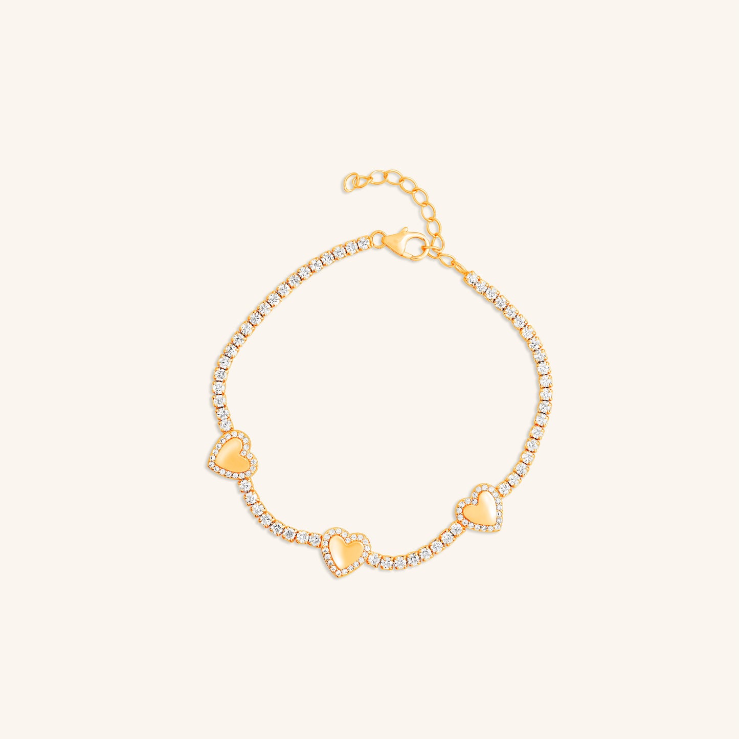 Round tennis with heart bracelet