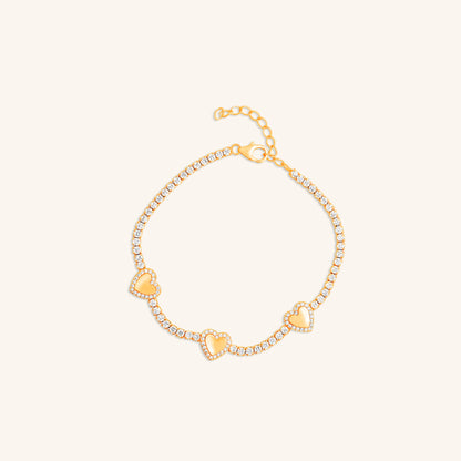 Round tennis with heart bracelet