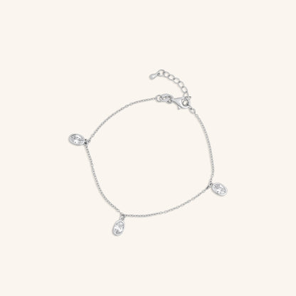 Three Oval Diamond Hanging Bracelet