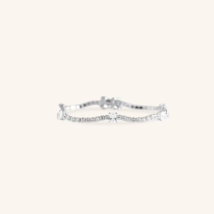 Round Tennis with Emerald cut Diamond