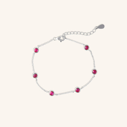 Round Ruby Bezel Bracelet