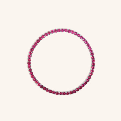 Round Ruby Tennis Bracelet
