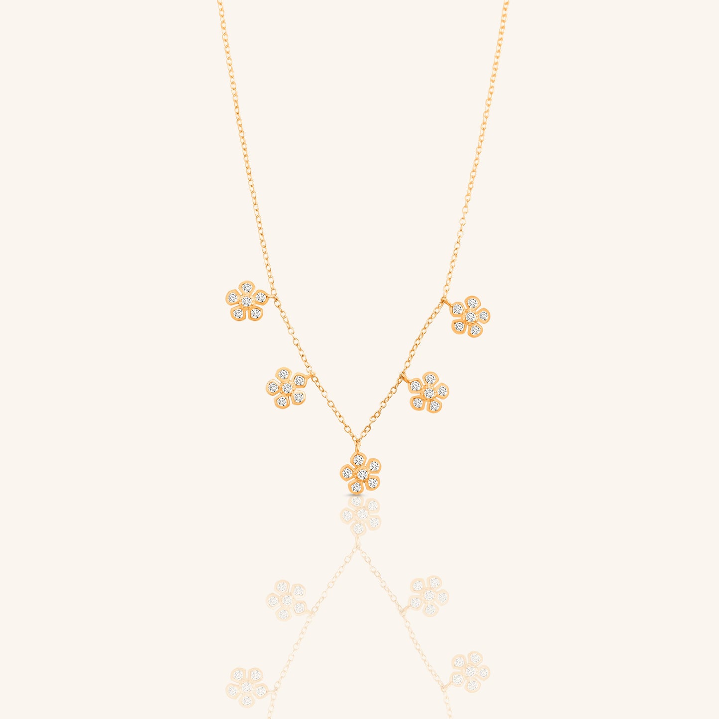 Five Flower Chain and Charm
