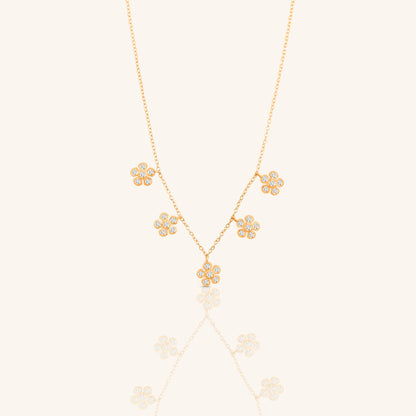 Five Flower Chain and Charm