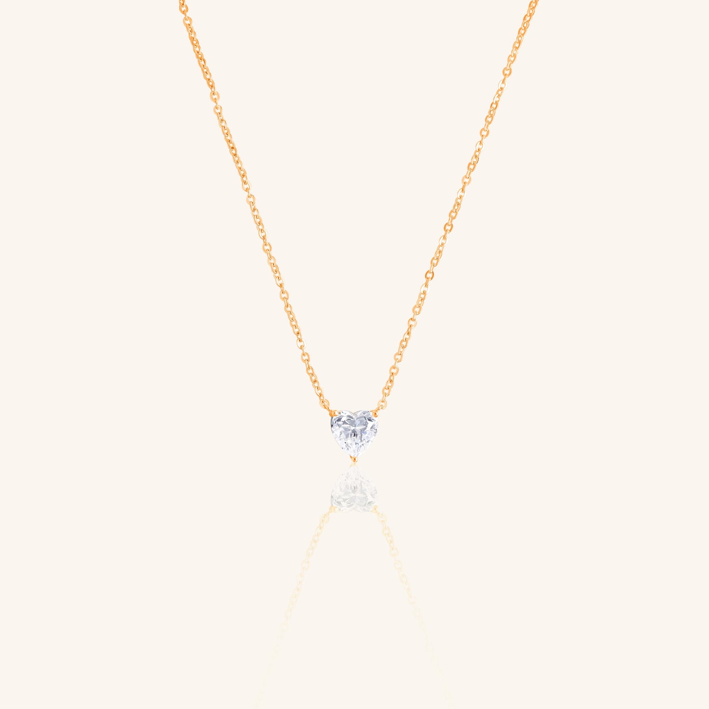 Heart Solitaire Diamond Chain Pendant