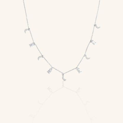 Moon Oval Diamond Chain Pendant