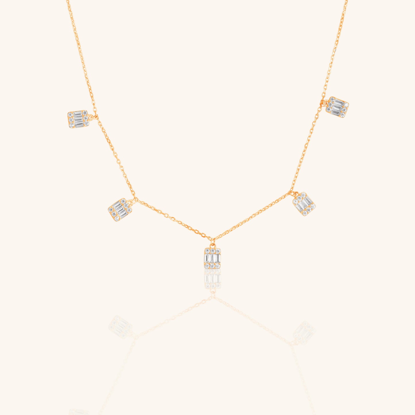 Baguette Five Charm Chain
