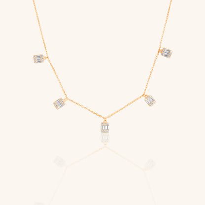 Baguette Five Charm Chain