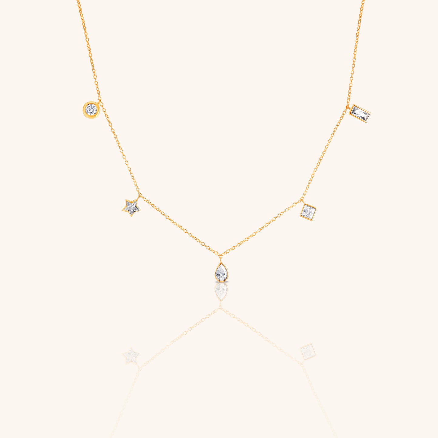 Mix Diamond Hanging Charms Chain
