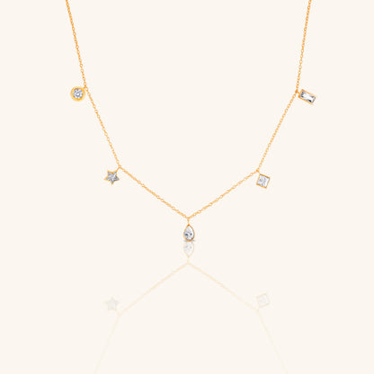 Mix Diamond Hanging Charms Chain