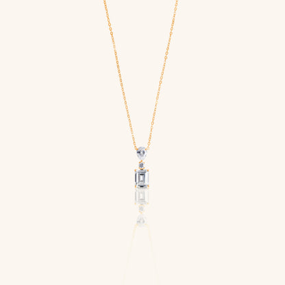 Reverse Pear Emerald Chain Pendant